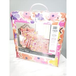 NEW Floral Pink Purple Girl Room Lightweight Full/Queen Reversible Quilt Set Mod